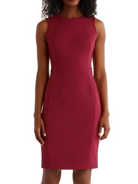 DKNY Sleeveless Sheath Dress – Oxblood 0